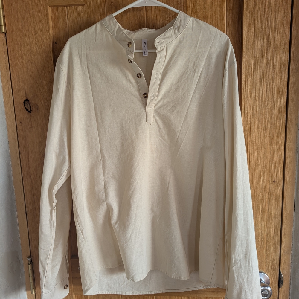 Men's Cream Button-Up Shirt